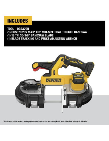 Sierra de Banda DEWALT 20V MAX XR Doble Gatillo 3-3/8"