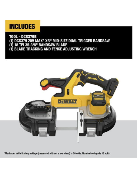 Sierra de Banda DEWALT 20V MAX XR Doble Gatillo 3-3/8"