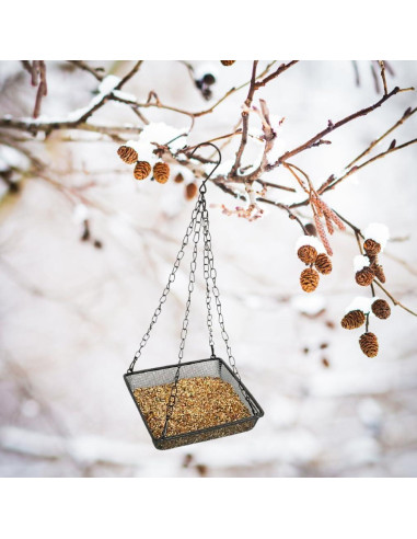 Bandeja Comedero Aves Colgante Evelots - Paquete de 4 - Metal