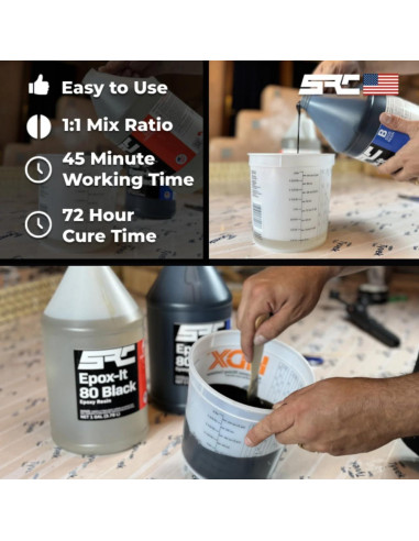 Resina Epóxica Negra 1 Gal SPRESIN Alta Calidad DIY