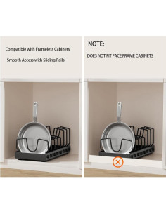 Organizador de Ollas y Sartenes SUNZOS con 8 Divisores Ajustables 2