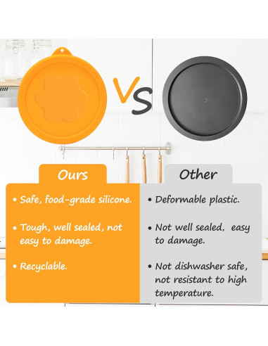 Tapas Redondas de Silicona LUVCOSY para Cuencos Pyrex - 6 Piezas