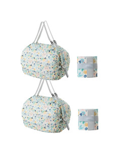 Bolsa de Compras Reutilizable Plegable yrlfiot 2 Piezas Azul