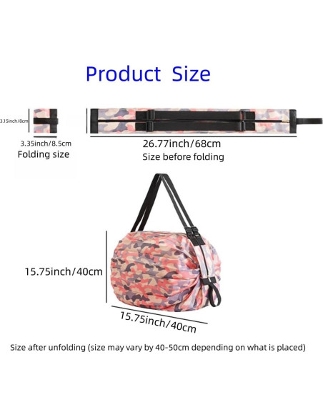 Bolsa de Compras Reutilizable Plegable yrlfiot 2 Piezas Azul