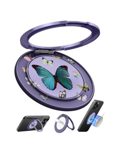 Soporte de Anillo para Teléfono Toycamp - Mariposas Púrpura