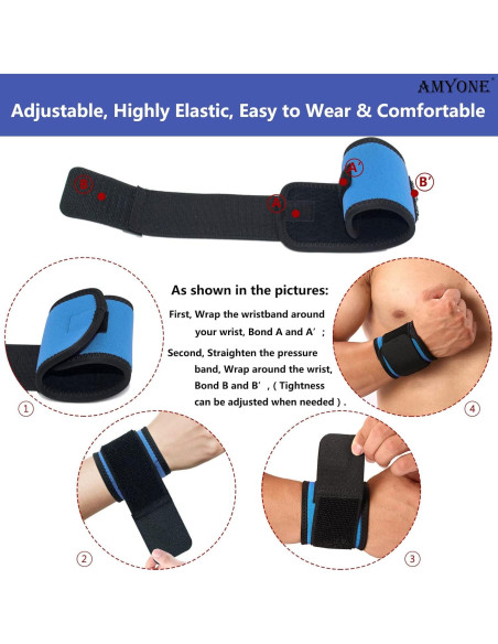 Muñequera Ajustable AMYONE 2 Pack Azul Cielo para Deportes