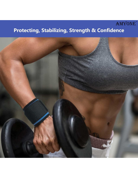 Muñequera Ajustable AMYONE 2 Pack Azul Cielo para Deportes
