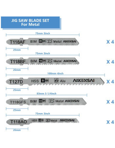 Juego de 20 Hojas de Sierra de Calar AIKENSAI T-Shank para Metal 2