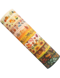 Cinta Washi YUBBAEX 10 Rollos Otoño 15mm x 5m Decorativa 2