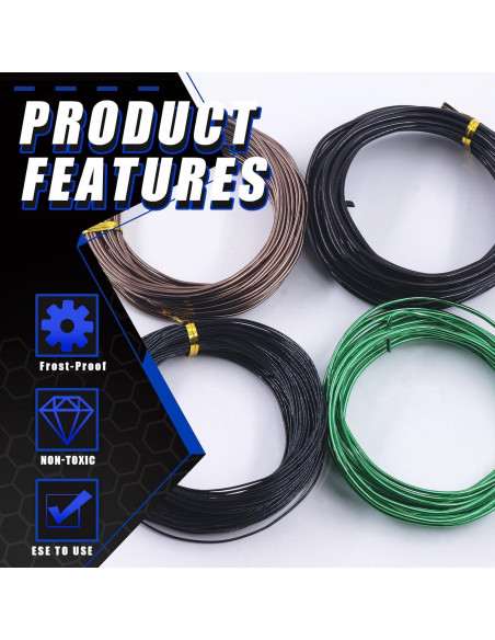 Kit de Alambres Bonsai Glarks 4 Rollos Aluminio 50m Cortador