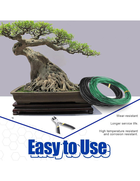Kit de Alambres Bonsai Glarks 4 Rollos Aluminio 50m Cortador