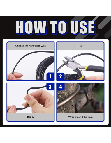 Kit de Alambres Bonsai Glarks 4 Rollos Aluminio 50m Cortador