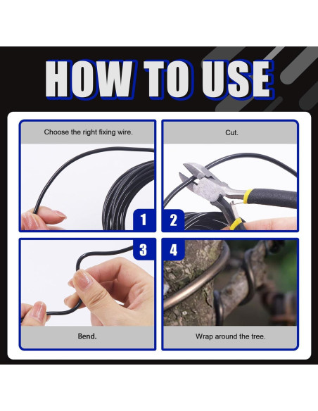 Kit de Alambres Bonsai Glarks 4 Rollos Aluminio 50m Cortador