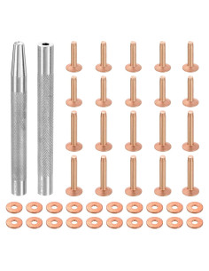 Remaches de Cobre uxcell 20 Set 9x3.3mm para Manualidades