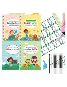 Cuadernos de Escritura Mágica SQRUIHAO para Niños 3-8 Años