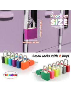 Candados de Maleta Photect con Llave - 12 Pzs Colores Vivos 2