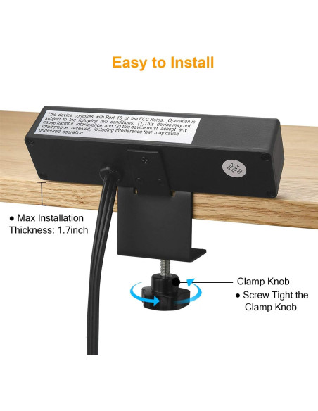 Toma de Corriente de Escritorio HHSOET 4 Salidas AC 2 USB 1.83m