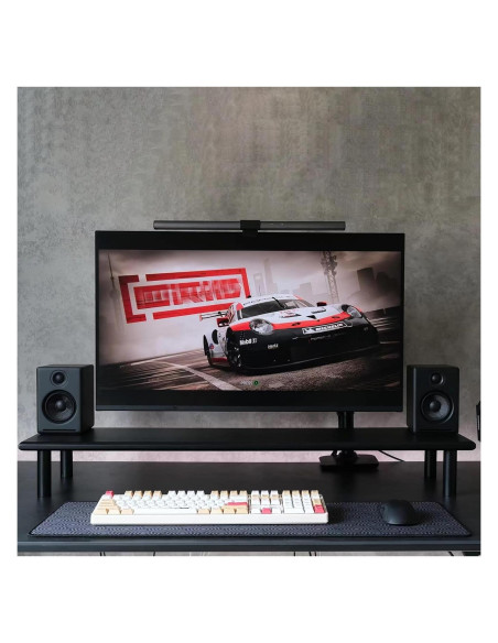 Soporte Elevador Doble para Monitores ROCDEER 100 cm Bambú