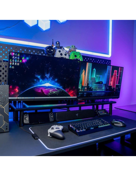 Soporte Elevador Doble para Monitores ROCDEER 100 cm Bambú