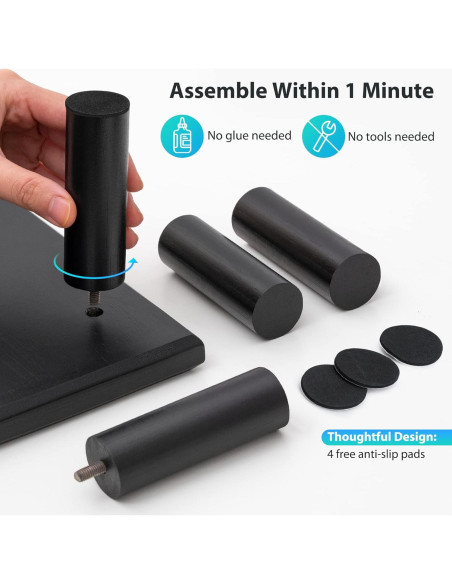 Soporte Elevador Doble para Monitores ROCDEER 100 cm Bambú