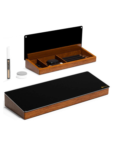 Tablero de Borrado en Seco Yeoux de Vidrio Negro 35.5x12.3cm