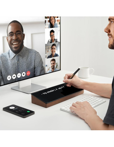 Tablero de Borrado en Seco Yeoux de Vidrio Negro 35.5x12.3cm