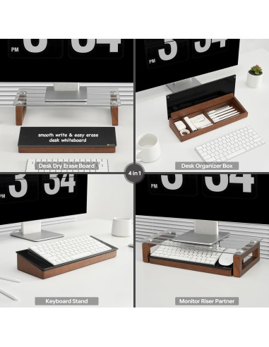 Tablero de Borrado en Seco Yeoux de Vidrio Negro 35.5x12.3cm