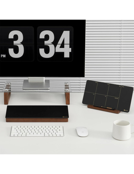 Tablero de Borrado en Seco Yeoux de Vidrio Negro 35.5x12.3cm