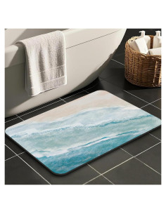 Alfombra de Baño Nreafifi Azul Playa 40.6x61cm Antideslizante