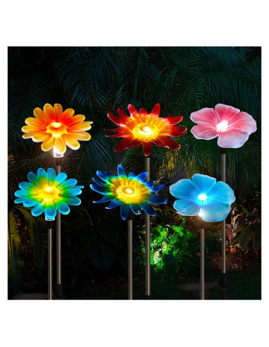 Luces Solares de Jardín EiGreen 6 Paquete Multi-flor IP44