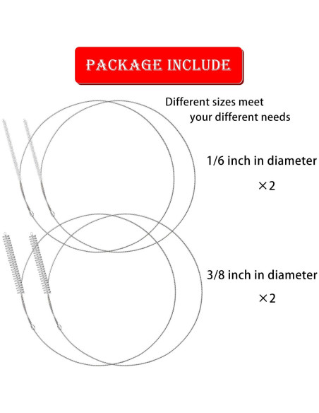 4 Cepillos Limpiadores de Tubos de Alimentación Nylon 81.28 cm