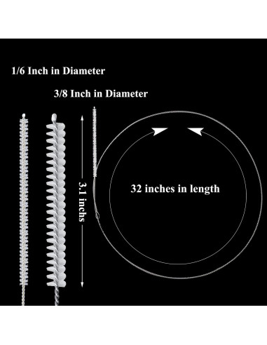 4 Cepillos Limpiadores de Tubos de Alimentación Nylon 81.28 cm