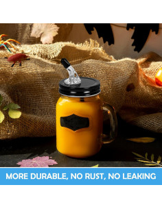 Pico de vertido QurHapzy para tarros Mason 2.75" negro - 2 paquetes 2