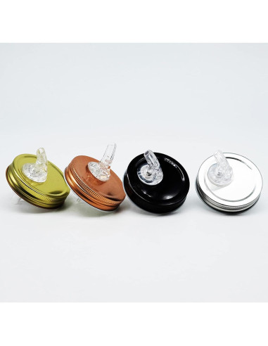 Pico de vertido QurHapzy para tarros Mason 2.75" negro - 2 paquetes