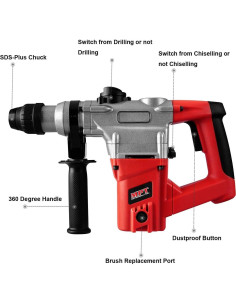 Martillo Rotativo MPT MRH2603 1050W 1 Pulgada SDS-Plus 2