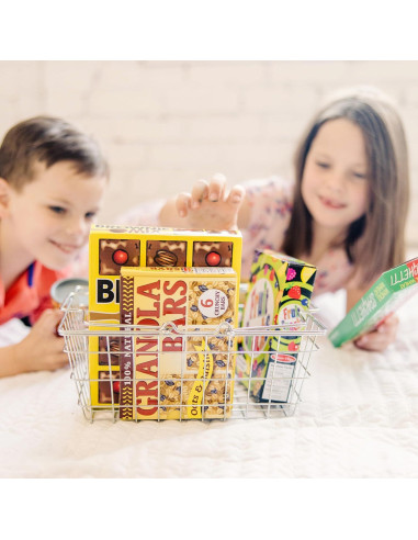 Cesta de supermercado Melissa & Doug con comida de juguete
