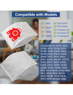 14 Bolsas de Aspiradora FJM Tivcroxs para Miele Compact C1-C2 2
