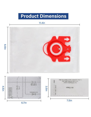 14 Bolsas de Aspiradora FJM Tivcroxs para Miele Compact C1-C2