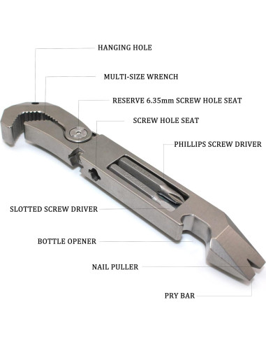 Barra Multifuncional EDC ResafeLy de Titanio 10.8 cm