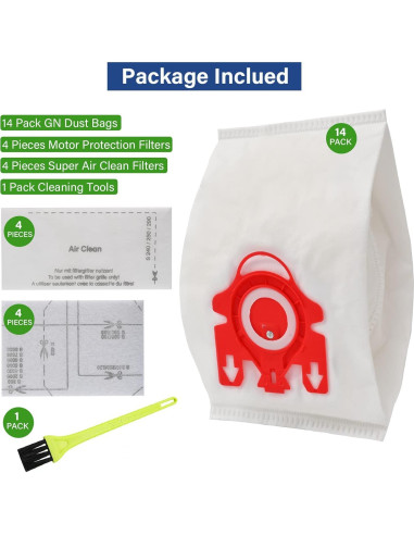 14 Bolsas de Aspiradora FJM Tivcroxs para Miele Compact C1-C2