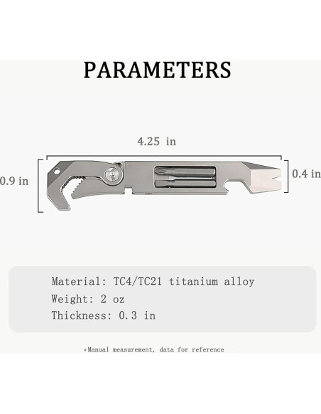 Barra Multifuncional EDC ResafeLy de Titanio 10.8 cm