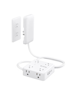 Regleta TROND 3FT con Tapa, 8 Enchufes y 4 USB, 1700J