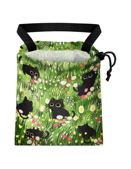 Bolsa de Basura para Auto GEGEPINK Gato Negro Floral 28x36cm