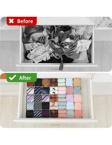 Divisores Ajustables para Cajones Qozary 42 Pack Beige