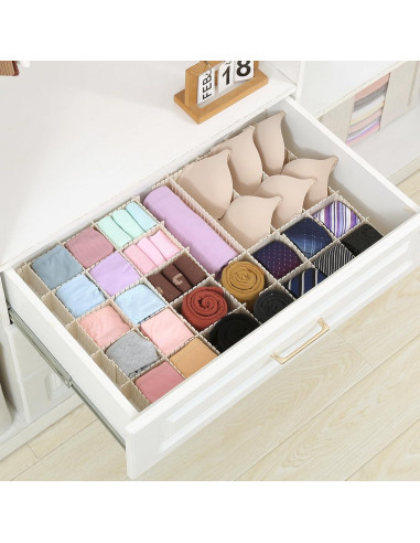 Divisores Ajustables para Cajones Qozary 42 Pack Beige