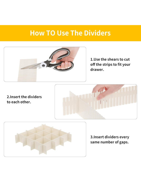 Divisores Ajustables para Cajones Qozary 42 Pack Beige
