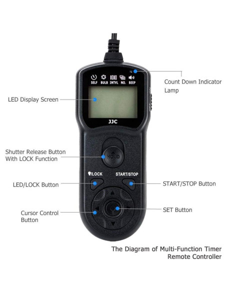 Intervalómetro JJC TM con cable para cámaras Sony - 90 cm