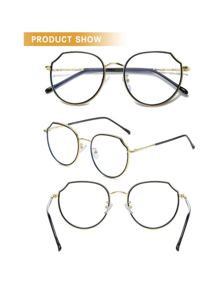 Gafas de Luz Azul DUCO W014 Unisex Negro Dorado