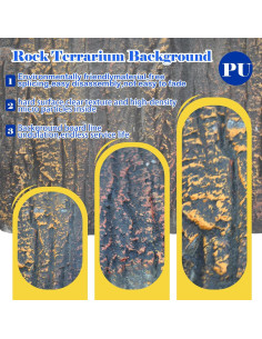 Fondo 3D para Terrario MUYG 45x28 cm Roca Natural Reptiles 2