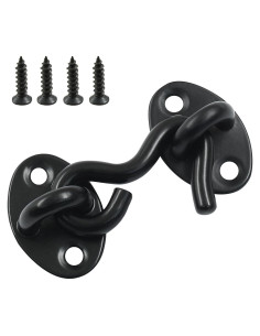 Gancho y Ojo Pestillo Waziaqoc 5.08 cm Acero Inoxidable Negro